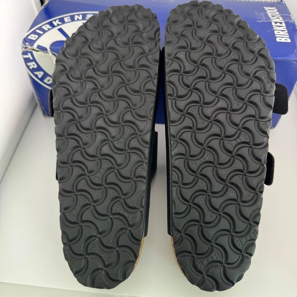 Birkenstock Arizona BS Sandals Womens 9 Mens 7 Black New Two Strap Slide 0051791